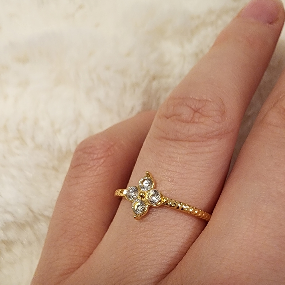 Gold Crystal Cluster Ring